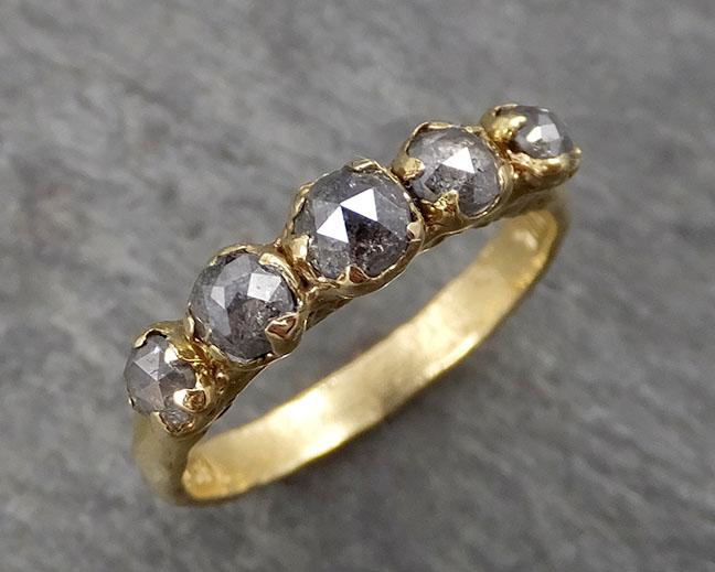 fancy cut salt and pepper diamond wedding band 18k gold diamond wedding ring byangeline 1747 Alternative Engagement
