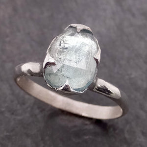 fancy cut blue tourmaline sterling silver ring gemstone solitaire recycled statement ss00039 Alternative Engagement