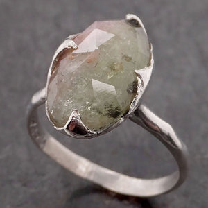fancy cut watermelon tourmaline sterling silver ring gemstone solitaire recycled statement ss00044 Alternative Engagement