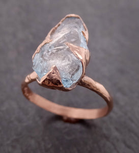 raw uncut aquamarine solitaire ring custom rose gold gemstone ring bespoke byangeline 2107 Alternative Engagement