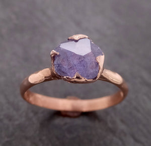 partially faceted lavender sapphire 14k rose gold statement ring custom one of a kind gemstone ring solitaire 2108 Alternative Engagement