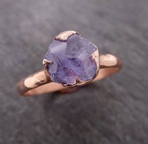 partially faceted lavender sapphire 14k rose gold statement ring custom one of a kind gemstone ring solitaire 2108 Alternative Engagement