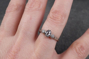 fancy cut salt and pepper diamond multi stone engagement 14k white gold wedding ring rough diamond ring byangeline 1760 Alternative Engagement