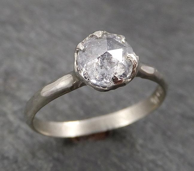 Fancy cut White Diamond Solitaire Engagement 14k White Gold Wedding Ring byAngeline 1755