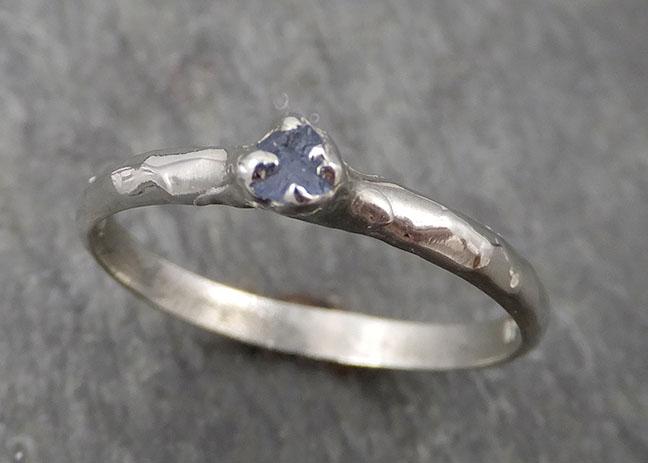 dainty sapphire ring solitaire raw 14k white gold ring one of a kind gemstone byangeline 1754 Alternative Engagement
