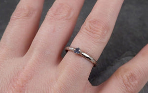 dainty sapphire ring solitaire raw 14k white gold ring one of a kind gemstone byangeline 1754 Alternative Engagement