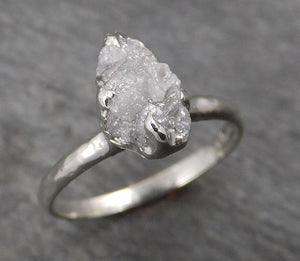 rough diamond engagement ring raw 14k white gold ring wedding diamond solitaire rough diamond ring byangeline 1768 Alternative Engagement