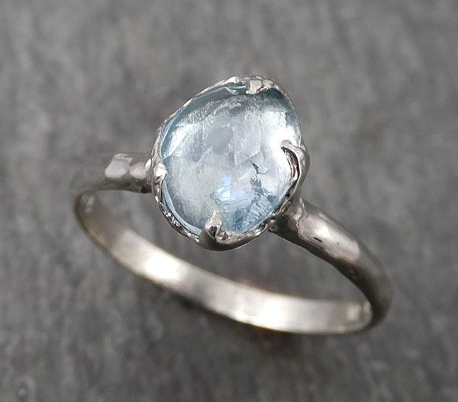 fancy cut blue tourmaline white gold ring gemstone solitaire recycled 14k statement 1763 Alternative Engagement