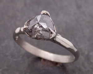fancy cut salt and pepper diamond solitaire engagement 14k white gold wedding ring diamond ring byangeline 2118 Alternative Engagement