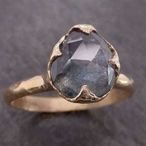 fancy cut montana blue sapphire 14k yellow gold solitaire ring gold gemstone engagement ring 2121 Alternative Engagement