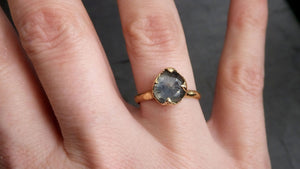 fancy cut montana blue sapphire 14k yellow gold solitaire ring gold gemstone engagement ring 2121 Alternative Engagement