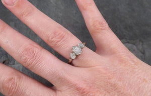 raw rough diamond engagement stacking ring multi stone wedding anniversary white gold 14k rustic byangeline 1770 Alternative Engagement