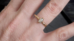 Fancy cut white Diamond Solitaire Engagement 14k yellow Gold Wedding Ring byAngeline 2125