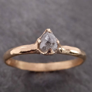 fancy cut dainty salt and pepper diamond solitaire engagement 14k yellow gold wedding ring byangeline 2126 Alternative Engagement