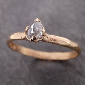 fancy cut dainty salt and pepper diamond solitaire engagement 14k yellow gold wedding ring byangeline 2126 Alternative Engagement