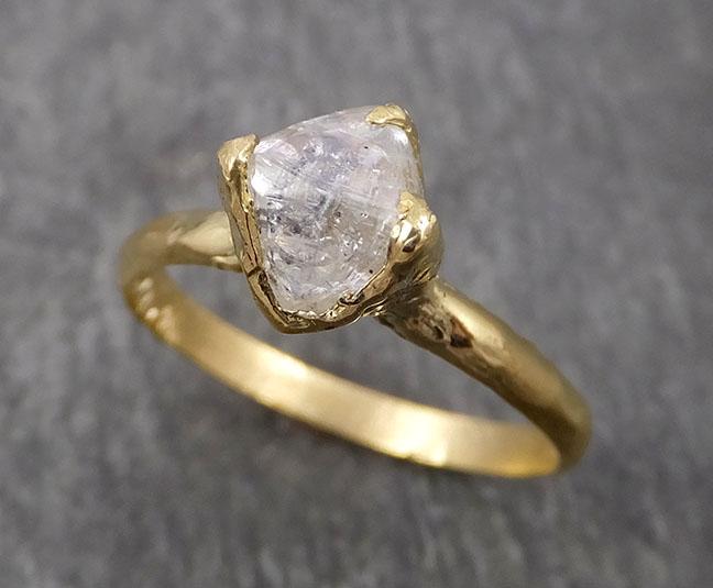 natural rough uncut octahedral salt and pepper diamond solitaire engagement 18k yellow gold wedding ring byangeline 1791 Alternative Engagement