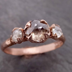 Champagne Fancy cut Diamond Engagement 14k Rose Gold Multi stone Wedding byAngeline 2144