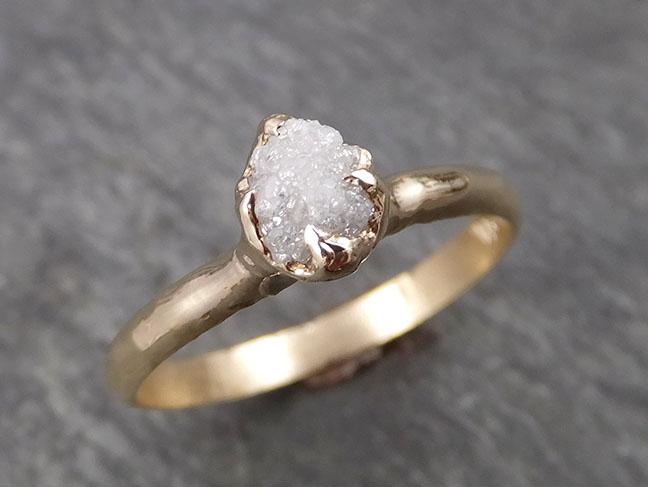 dainty raw diamond engagement ring rough uncut diamond solitaire recycled 14k gold conflict free diamond wedding promise 1813 Alternative Engagement