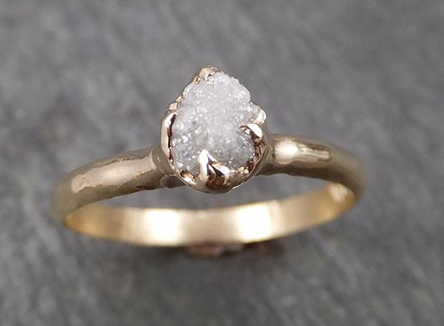 dainty raw diamond engagement ring rough uncut diamond solitaire recycled 14k gold conflict free diamond wedding promise 1813 Alternative Engagement