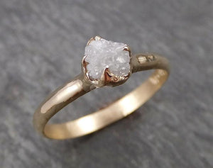 dainty raw diamond engagement ring rough uncut diamond solitaire recycled 14k gold conflict free diamond wedding promise 1811 Alternative Engagement
