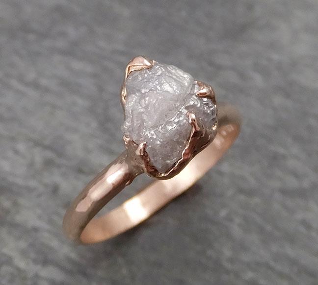 raw diamond solitaire engagement ring rough 14k rose gold wedding ring diamond stacking ring rough diamond ring byangeline 1820 Alternative Engagement
