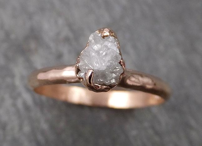 raw diamond solitaire engagement ring rough 14k rose gold wedding ring diamond stacking ring rough diamond ring byangeline 1821 Alternative Engagement