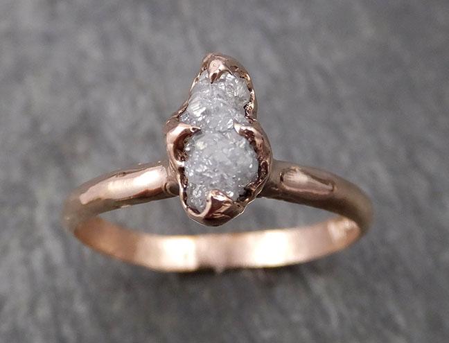 raw diamond solitaire engagement ring rough 14k rose gold wedding ring diamond stacking ring rough diamond ring byangeline 1822 Alternative Engagement