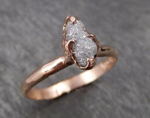 raw diamond solitaire engagement ring rough 14k rose gold wedding ring diamond stacking ring rough diamond ring byangeline 1822 Alternative Engagement