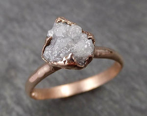 raw diamond solitaire engagement ring rough 14k rose gold wedding ring diamond stacking ring rough diamond ring byangeline 1823 Alternative Engagement