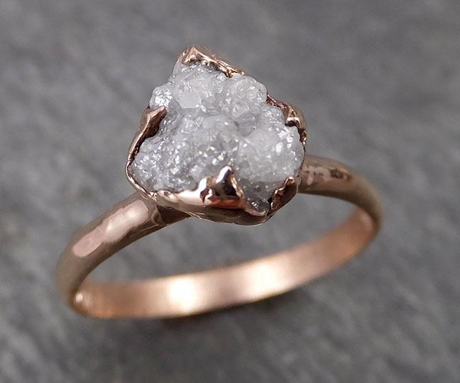 raw diamond solitaire engagement ring rough 14k rose gold wedding ring diamond stacking ring rough diamond ring byangeline 1823 Alternative Engagement