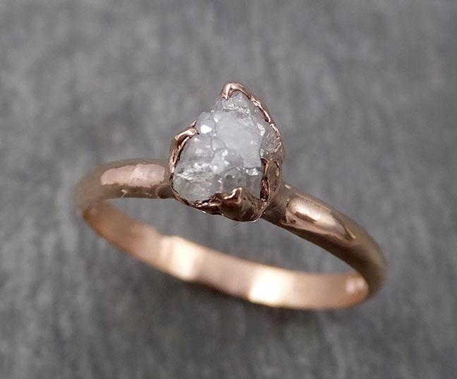 raw diamond solitaire engagement ring rough 14k rose gold wedding ring diamond stacking ring rough diamond ring byangeline 1824 Alternative Engagement