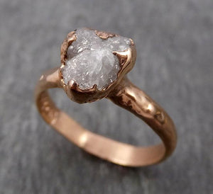 raw diamond solitaire engagement ring rough 14k rose gold wedding ring diamond stacking ring rough diamond ring byangeline 1825 Alternative Engagement