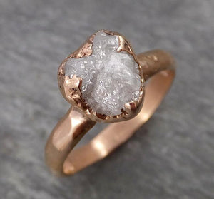 raw diamond solitaire engagement ring rough 14k rose gold wedding ring diamond stacking ring rough diamond ring byangeline 1825 Alternative Engagement