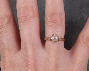 Fancy cut white Diamond Engagement 14k Rose Gold Multi stone Wedding Ring Stacking Rough Diamond Ring byAngeline 1830
