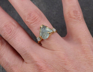 aquamarine diamond raw uncut 18k gold engagement ring multi stone wedding ring one of a kind gemstone bespoke byangeline 1831 Alternative Engagement