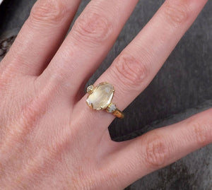 fancy cut moonstone and rough diamonds yellow gold ring gemstone multi stone recycled 14k statement 1841 Alternative Engagement