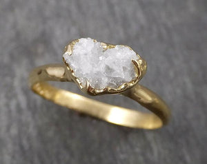 18k raw diamond solitaire engagement rough gold wedding ring diamond wedding ring rough diamond ring 1838 Alternative Engagement