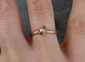 faceted fancy cut champagne half moon diamond engagement 14k rose gold solitaire wedding ring byangeline 1854 Alternative Engagement