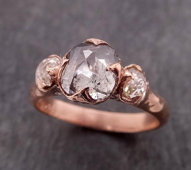 fancy cut white diamond engagement 14k rose gold multi stone wedding ring byangeline 1851 Alternative Engagement