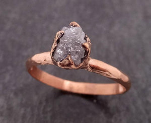 raw diamond solitaire engagement ring rough 14k rose gold wedding ring diamond stacking ring rough diamond ring byangeline 1848 Alternative Engagement
