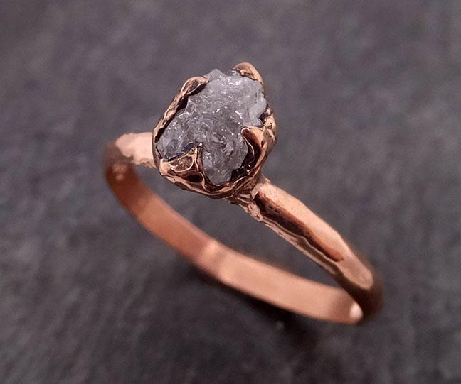 raw diamond solitaire engagement ring rough 14k rose gold wedding ring diamond stacking ring rough diamond ring byangeline 1848 Alternative Engagement