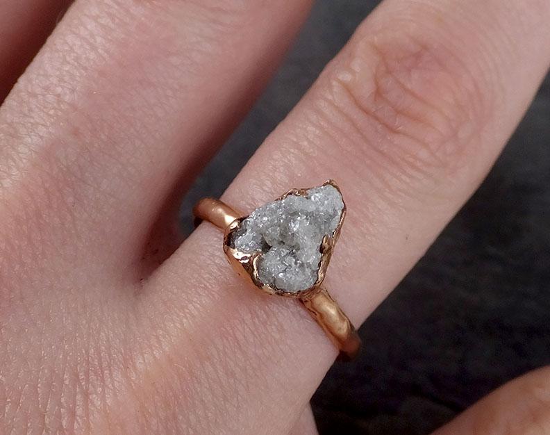 raw diamond solitaire engagement ring rough 14k rose gold wedding ring diamond stacking ring rough diamond ring byangeline 1850 Alternative Engagement