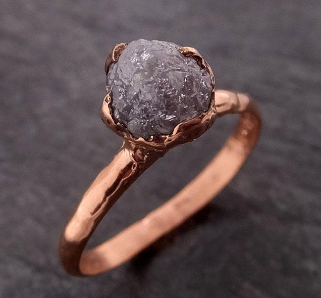 raw diamond solitaire engagement ring rough 14k rose gold wedding ring diamond stacking ring rough diamond ring byangeline 1849 Alternative Engagement