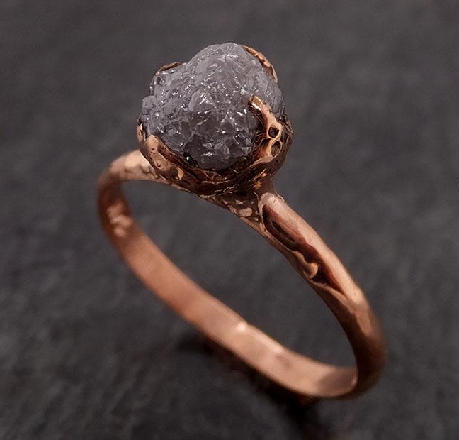 raw diamond solitaire engagement ring rough 14k rose gold wedding ring diamond stacking ring rough diamond ring byangeline 1849 Alternative Engagement