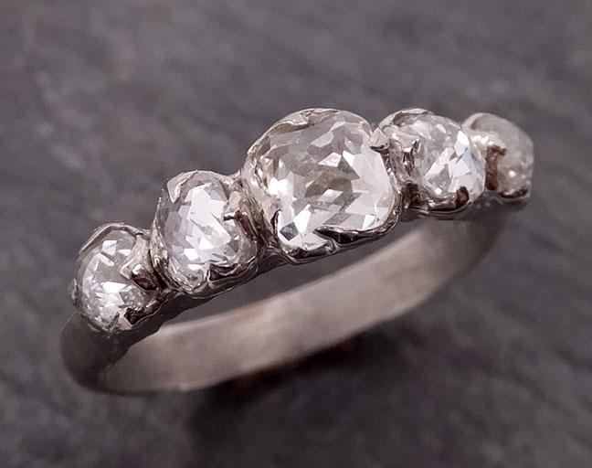 fancy cut diamond wedding band 18k white gold diamond wedding ring byangeline 1865 Alternative Engagement
