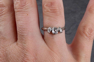 Fancy cut Contour Diamond Wedding Band 18k White Gold Diamond Wedding Ring byAngeline 1864