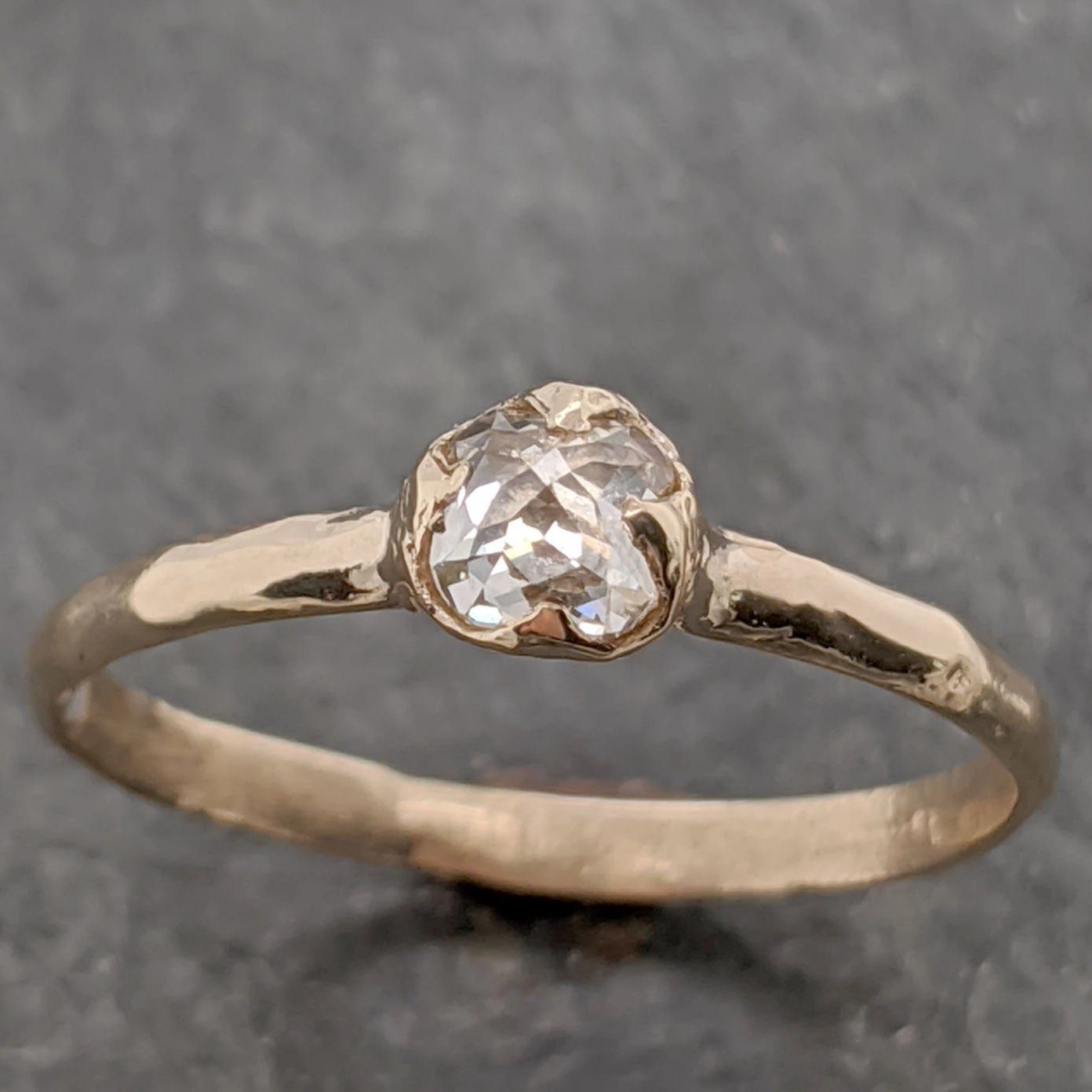 fancy cut white diamond solitaire engagement 14k yellow gold wedding ring byangeline 2081 Alternative Engagement