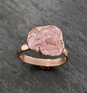 raw rough morganite 14k rose gold ring gold pink gemstone ring statement ring raw gemstone jewelry byangeline 2100 Alternative Engagement