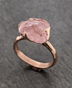 raw rough morganite 14k rose gold ring gold pink gemstone ring statement ring raw gemstone jewelry byangeline 2100 Alternative Engagement