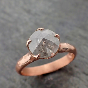 fancy cut white diamond engagement 14k rose gold solitaire stone wedding ring stacking byangeline 2177 Alternative Engagement